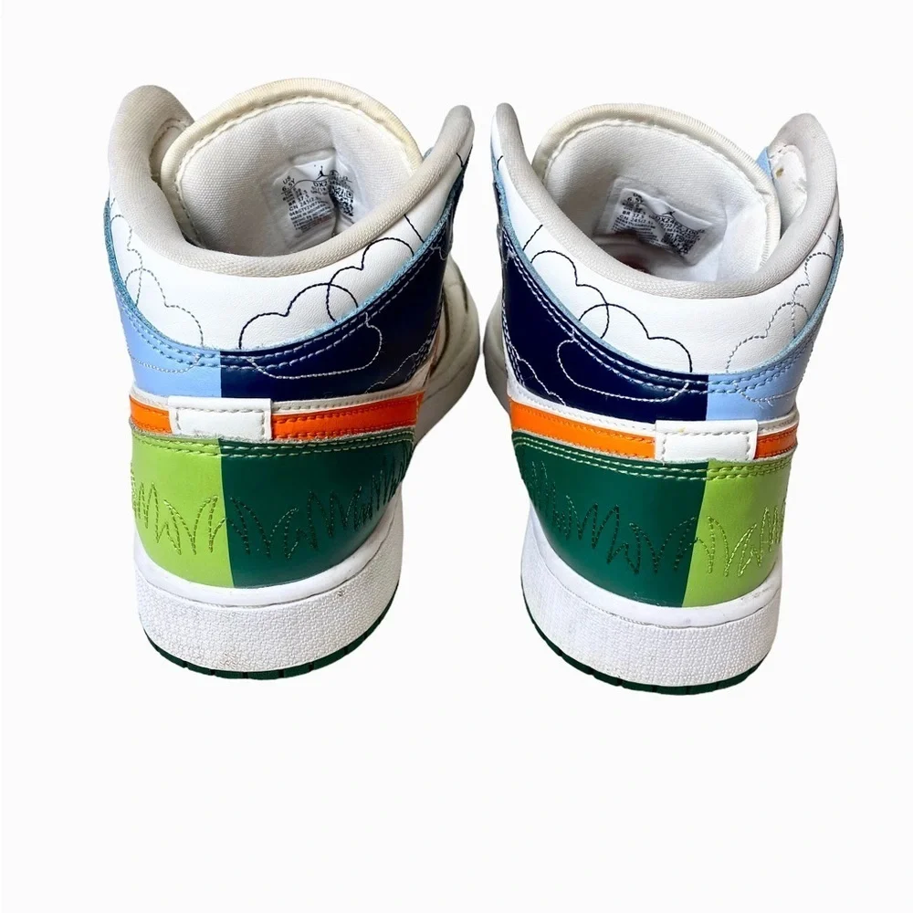 Nike Air Jordan 1 Mid SE GS Size 6.5Y 'STITCH'‎ Sail/Orange DX2462-100